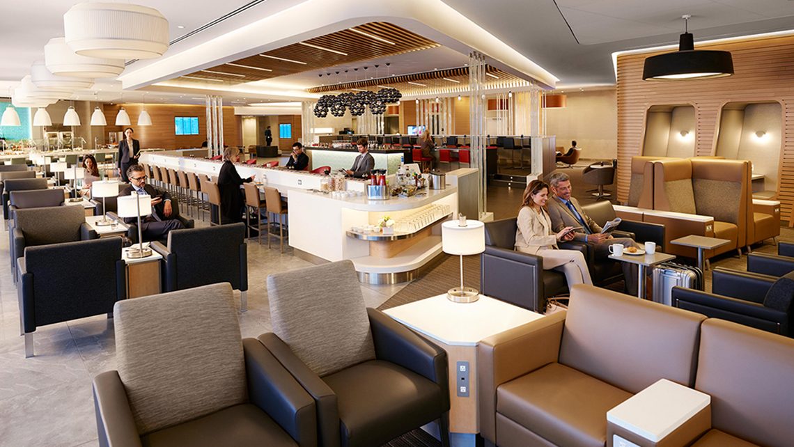 American's renovated Flagship Lounge at New York Kennedy opened Thursday.