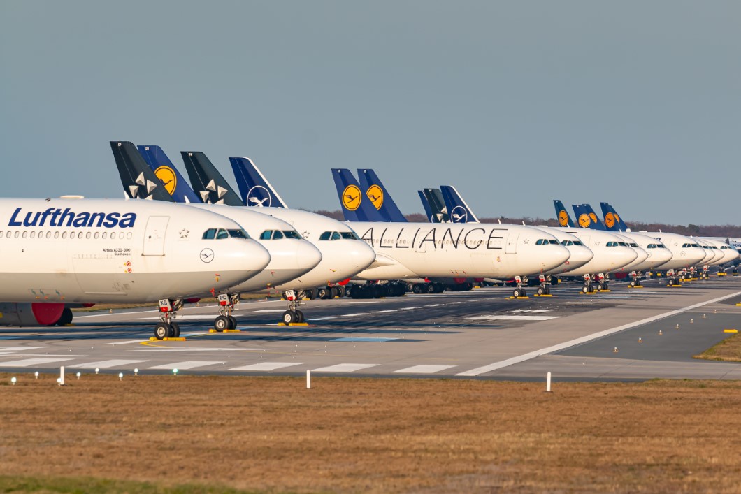 Lufthansa Airplanes grounded at Frankfurt